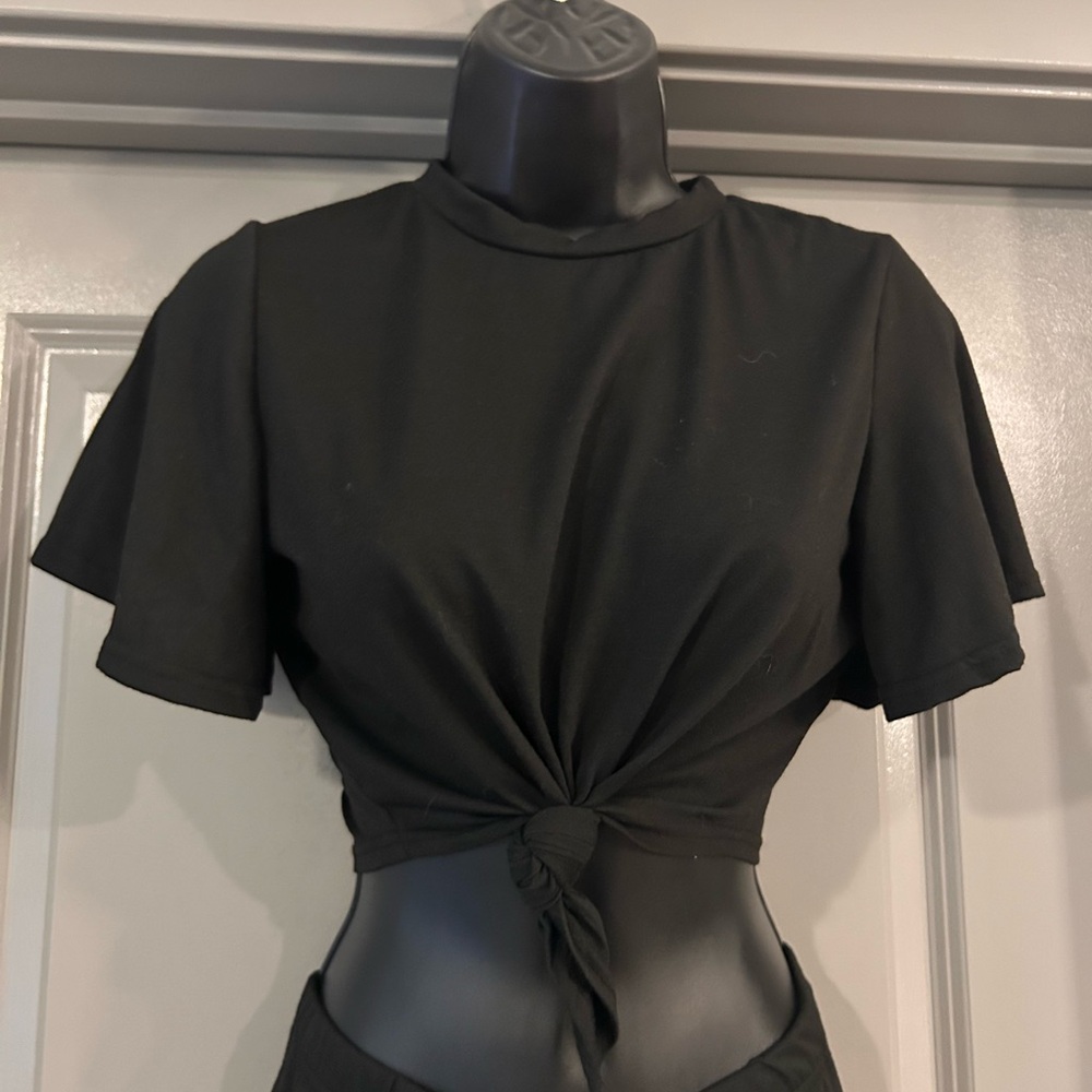 Front Knot Top + Midi Skirt Set - Picture 5 of 6